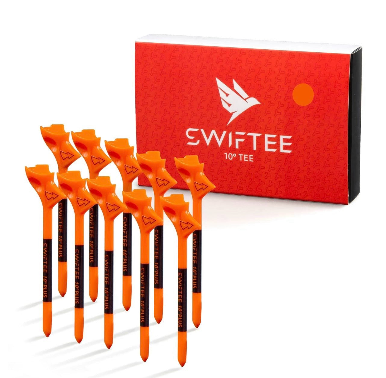 SWIFTEE 10 pack of Orange Premium 10 Degree 83mm Golf Tees