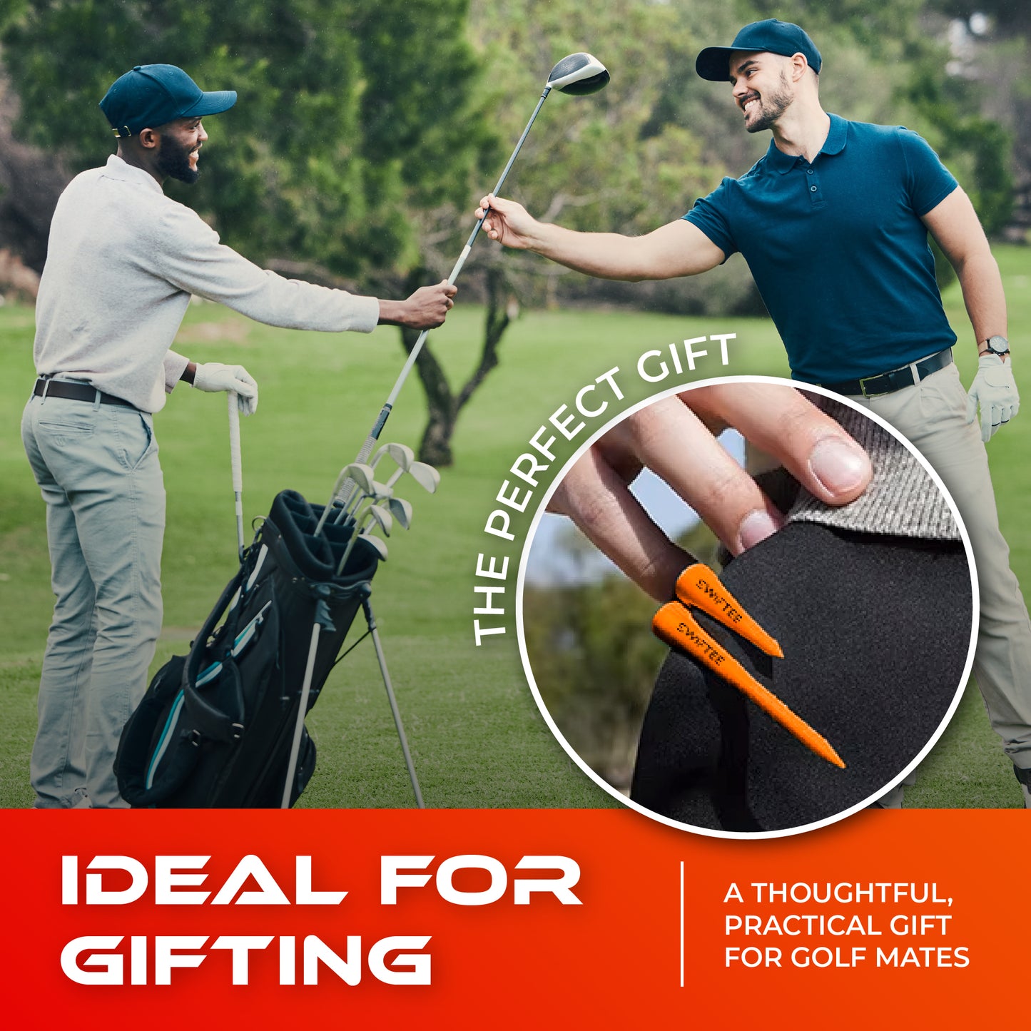 SWIFTEE Clip On Durable Golf Tee Tees With Height Markers - 5 x 70mm 5 x 40mm