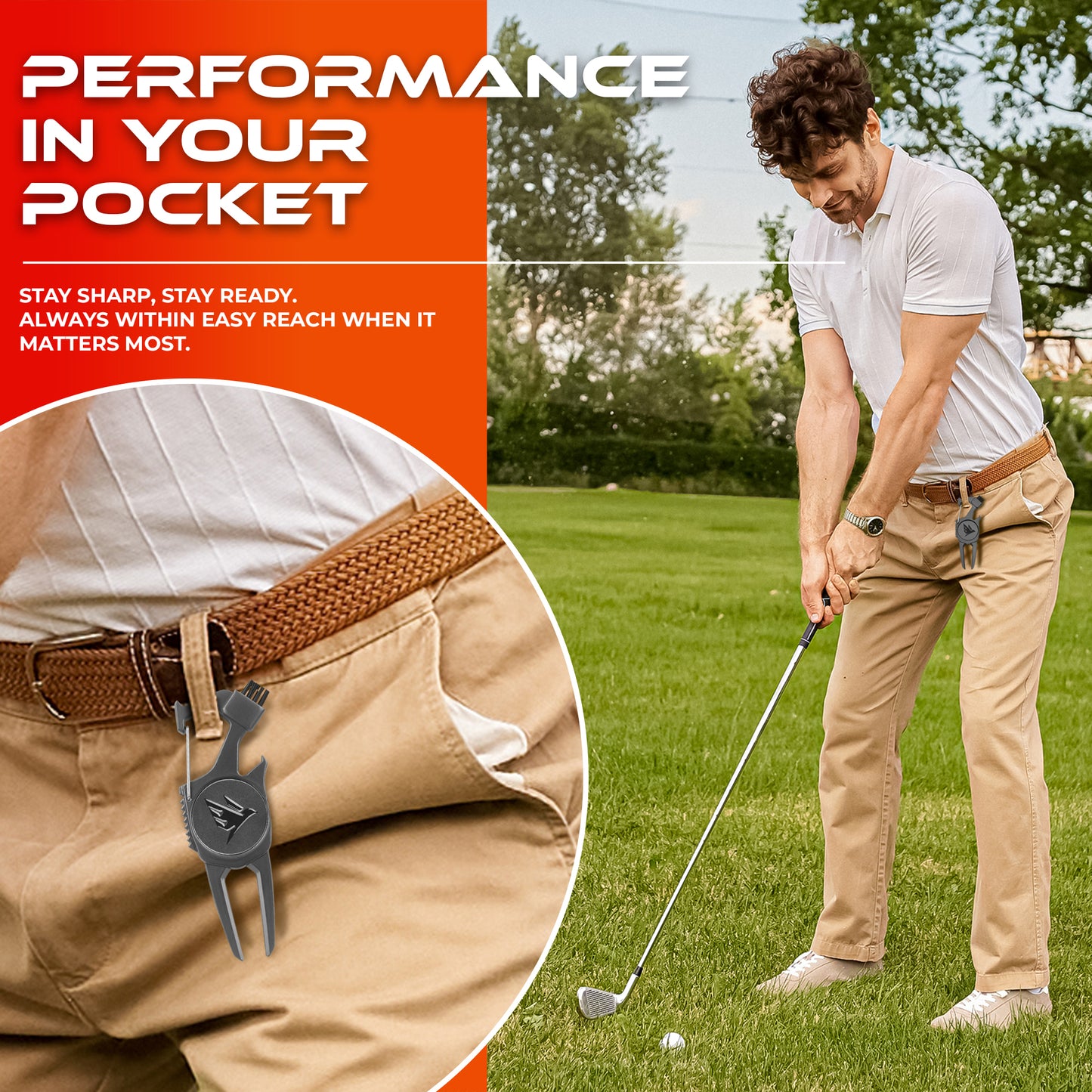 SWIFTEE Premium Golf Gift Set - The Signature 7-in-1 Multi-Tool for Golfers + Complete Accessory Pack (Tees, Ball Marker, Hat Clip, Pouch Towel) - Perfect Golf Gift