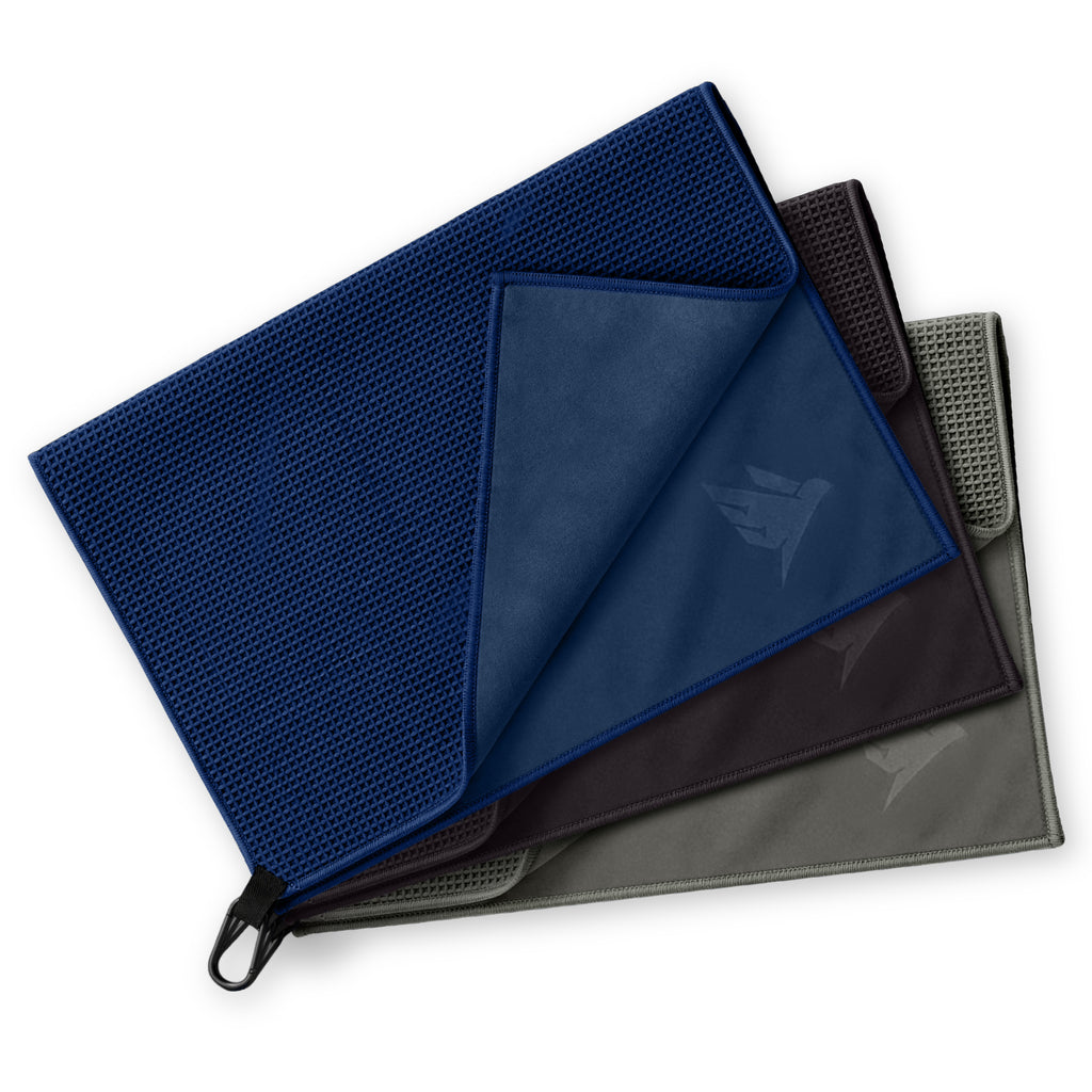 SWIFTEE Golf Towel Bundle – 580 GSM Double-Layer Microfibre Towels with Carabiners