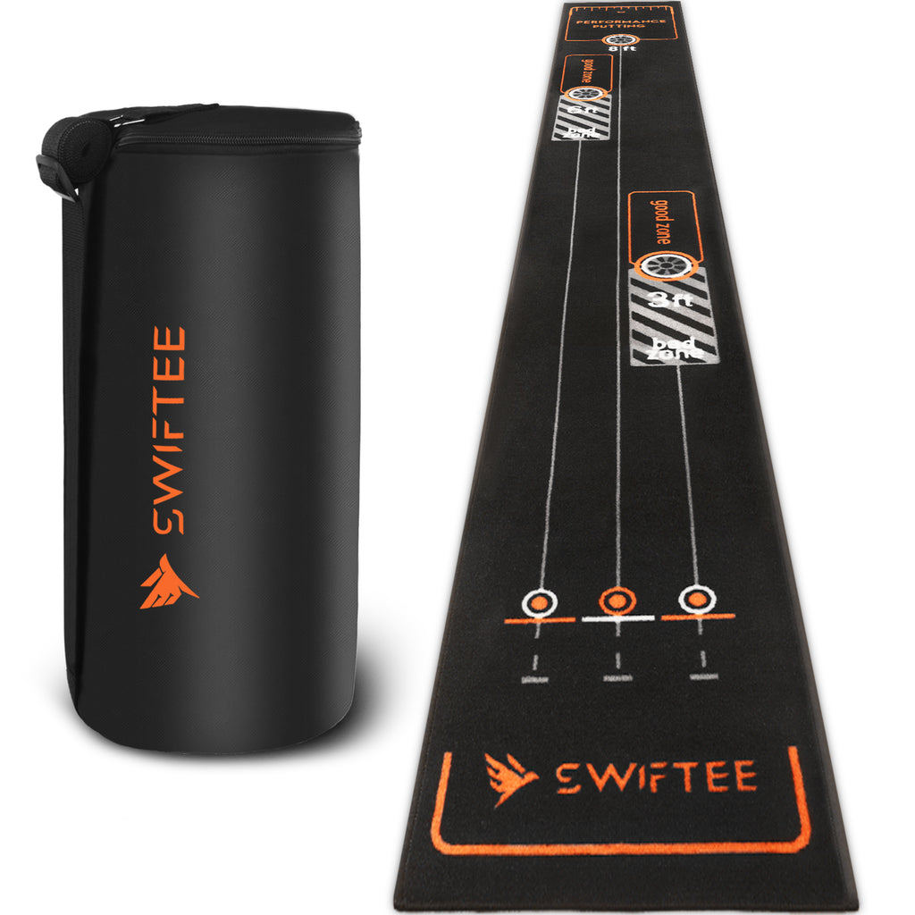 SWIFTEE 3m Golf Putting Mat Straight Line Trainer Distance Target Practice Training Aid