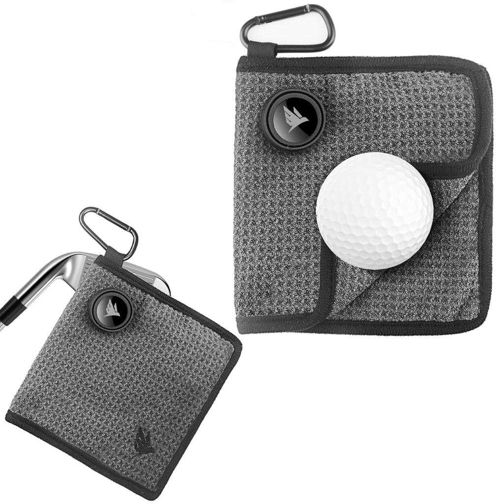 SWIFTEE Golf Pouch Towel – Wet & Dry Liner with Magnet, Ball Marker & Carabiner