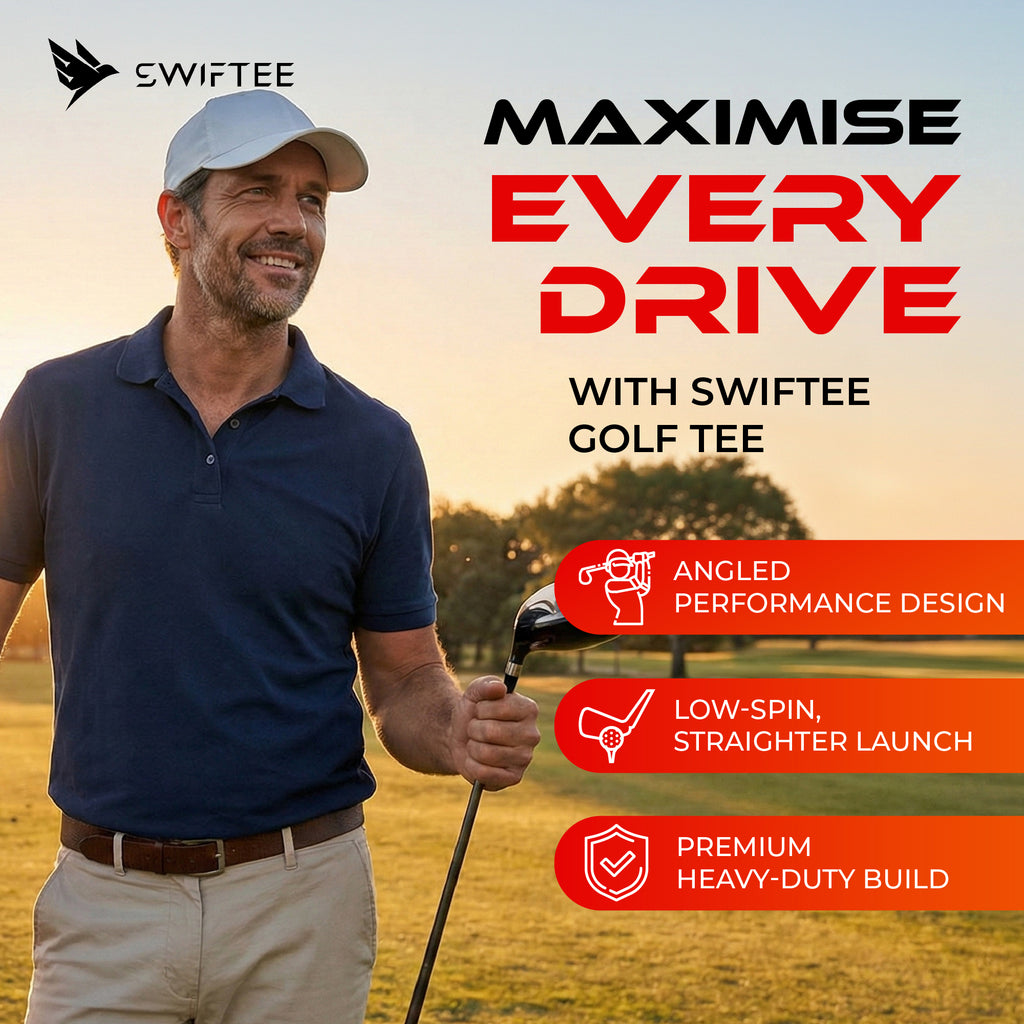 SWIFTEE 5° Golf Tees 80mm – Premium Low Resistance Golf Tees 10 Pack for Increased Distance & Stability