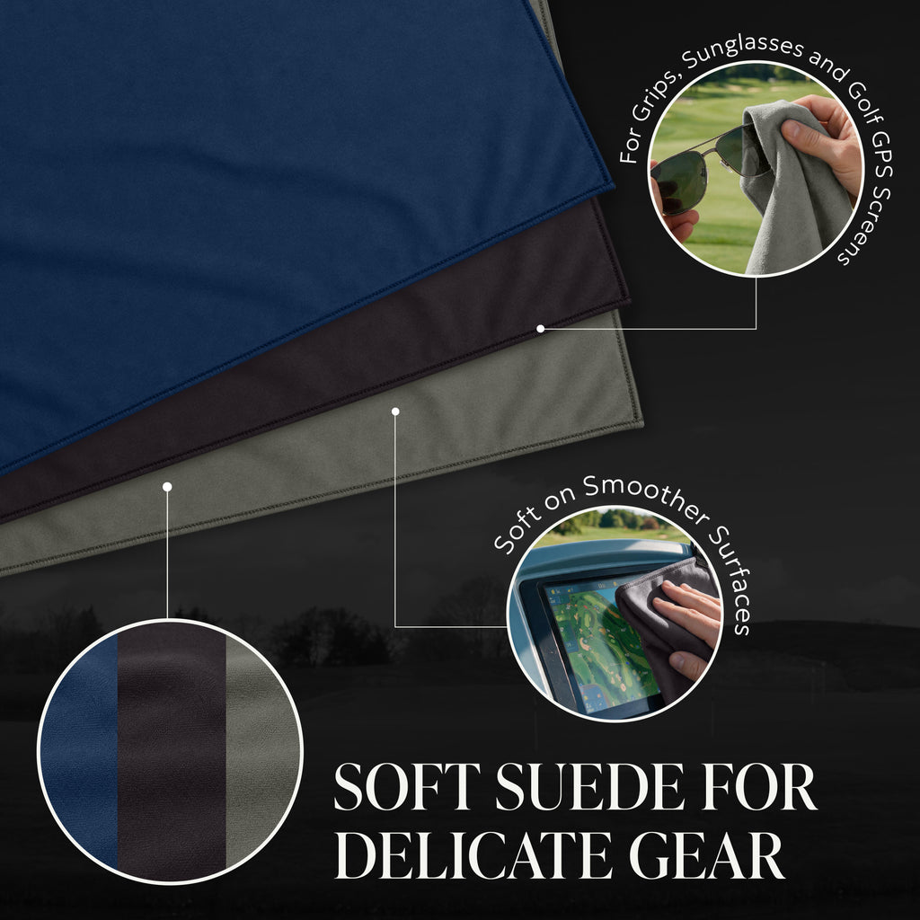 SWIFTEE Golf Towel Bundle – 580 GSM Double-Layer Microfibre Towels with Carabiners