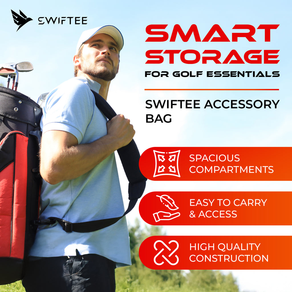 SWIFTEE Golf Valuables Pouch – Fleece Lined Accessory & Tee Storage Bag