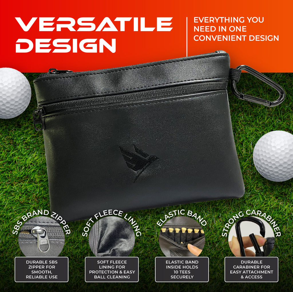SWIFTEE Golf Valuables Pouch – Fleece Lined Accessory & Tee Storage Bag