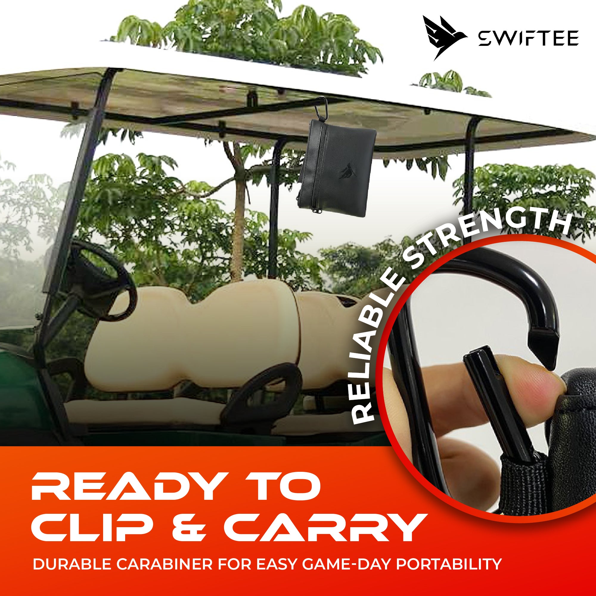 SWIFTEE Golf Valuables Pouch – Fleece Lined Accessory & Tee Storage Bag