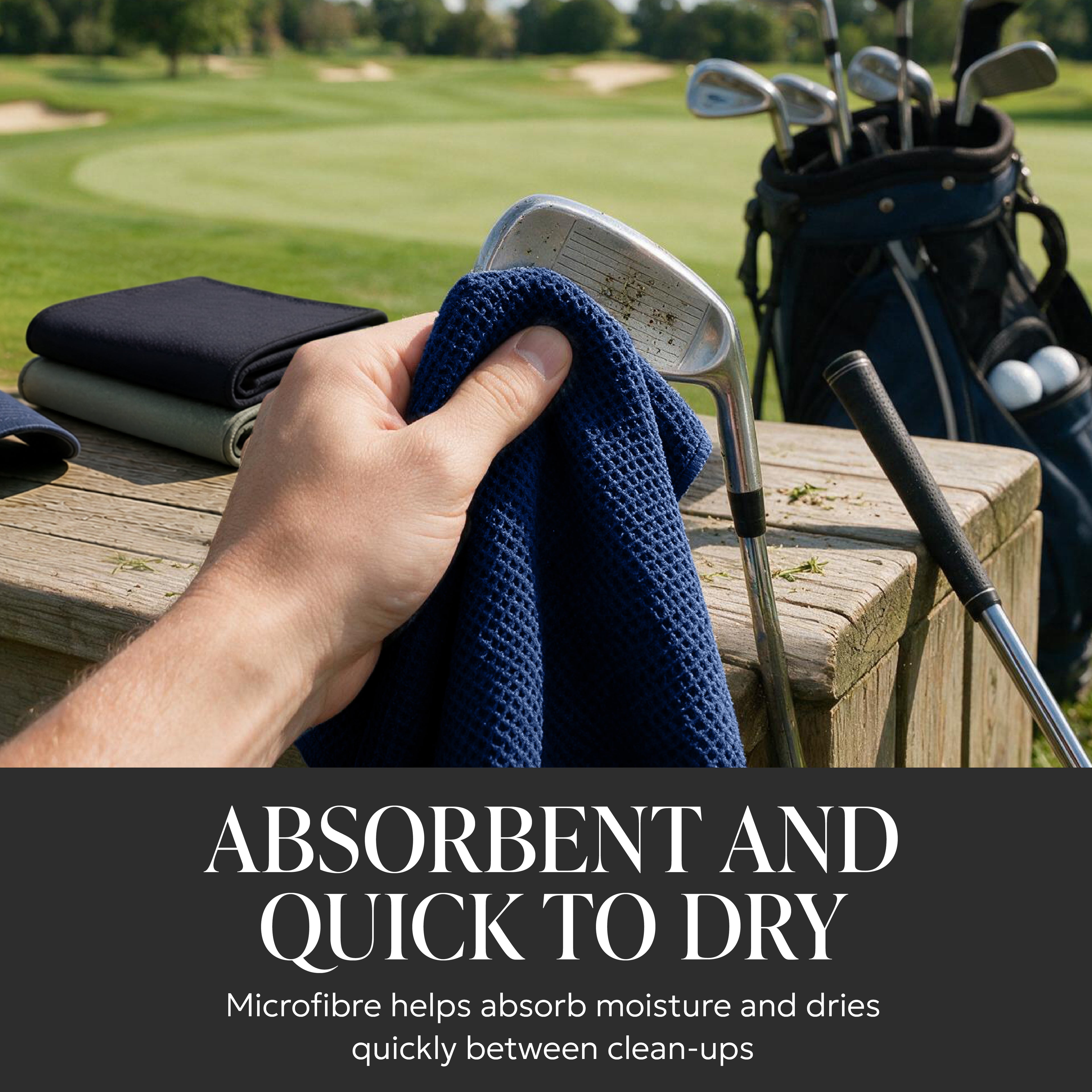 SWIFTEE Golf Towel Bundle – 580 GSM Double-Layer Microfibre Towels with Carabiners