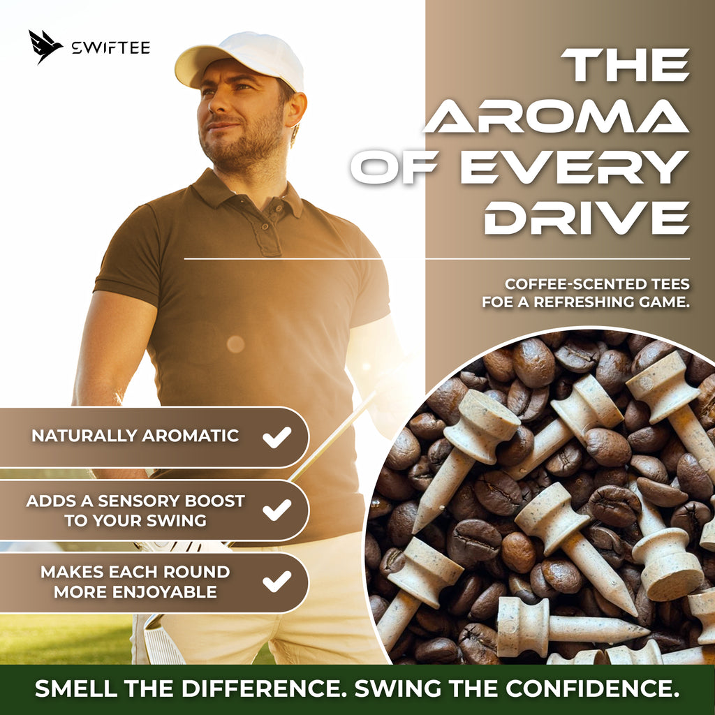 SWIFTEE Biodegradable Golf Tees – Recycled Coffee Grounds Eco Golf Tees - PGA Show Award Winner