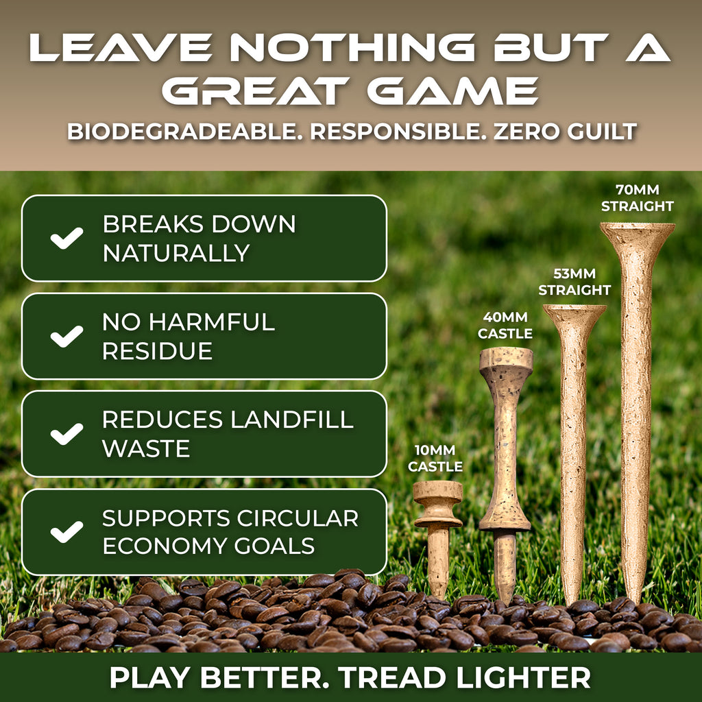 SWIFTEE Biodegradable Golf Tees – Recycled Coffee Grounds Eco Golf Tees - PGA Show Award Winner
