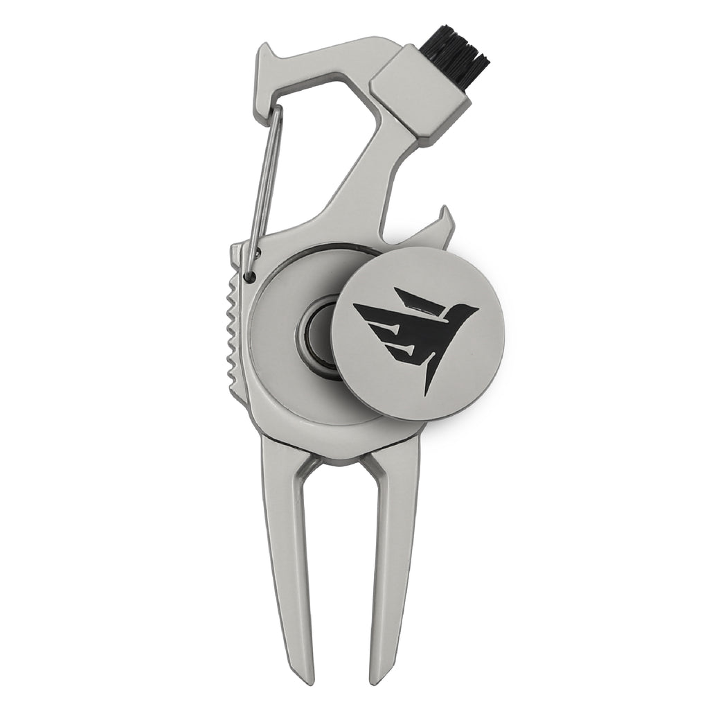 SWIFTEE 7-in-1 Golf Divot Repair Tool – Pearl Silver Multi Tool with Ball Marker