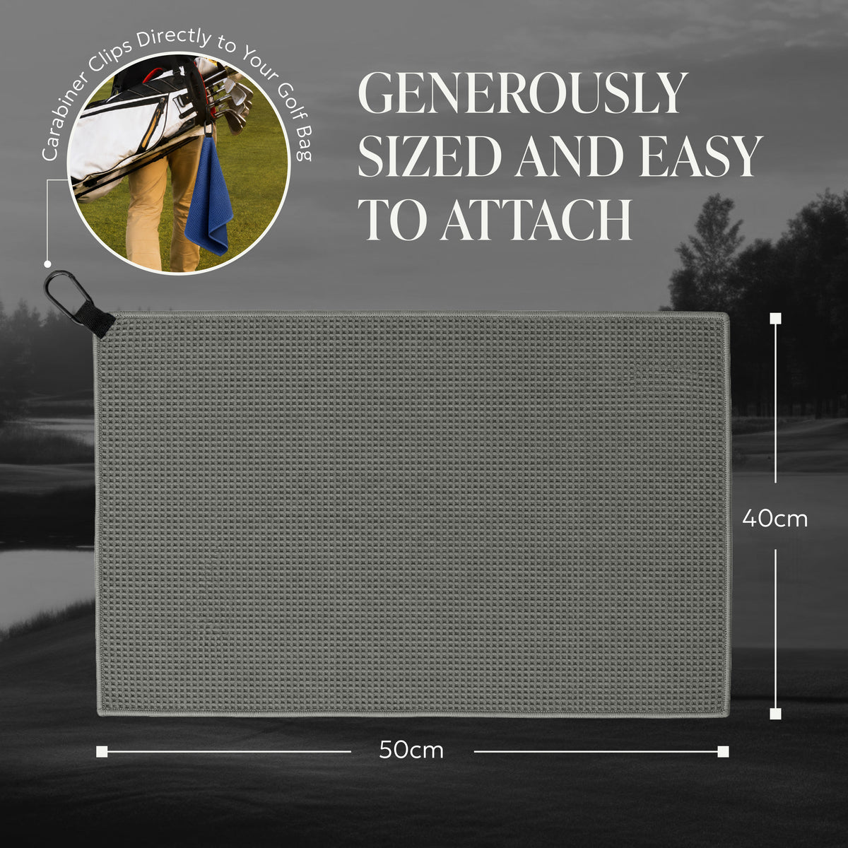 SWIFTEE Golf Towel Bundle – 580 GSM Double-Layer Microfibre Towels with Carabiners