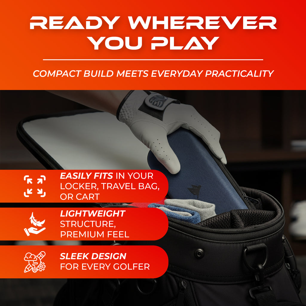 SWIFTEE Golf Glove Holder Case – Ventilated Storage with Carabiner for Phone, Tees & Divot Tools
