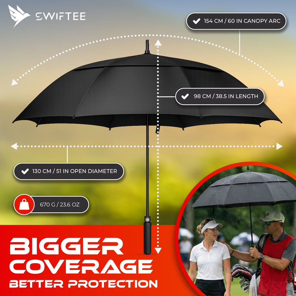 SWIFTEE 60 Inch Golf Umbrella – Windproof Automatic Large Waterproof Umbrella