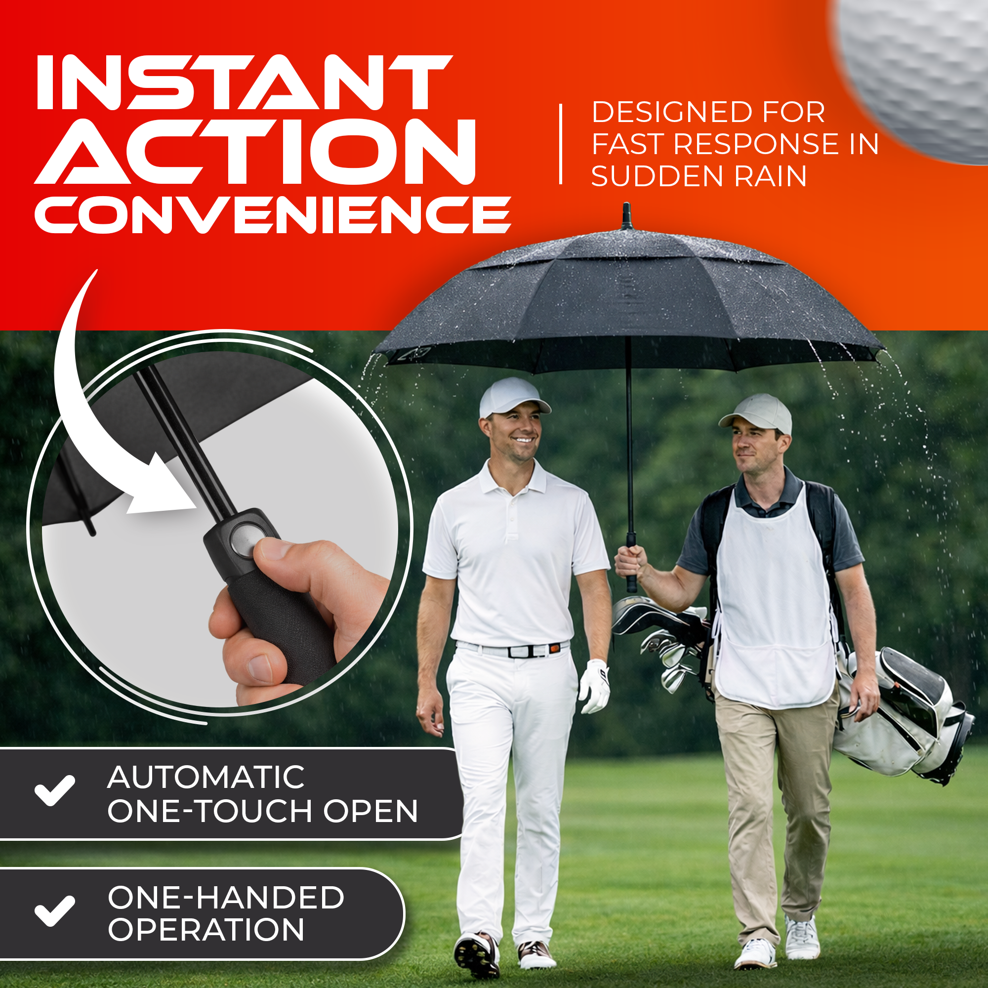 SWIFTEE 60 Inch Golf Umbrella – Windproof Automatic Large Waterproof Umbrella