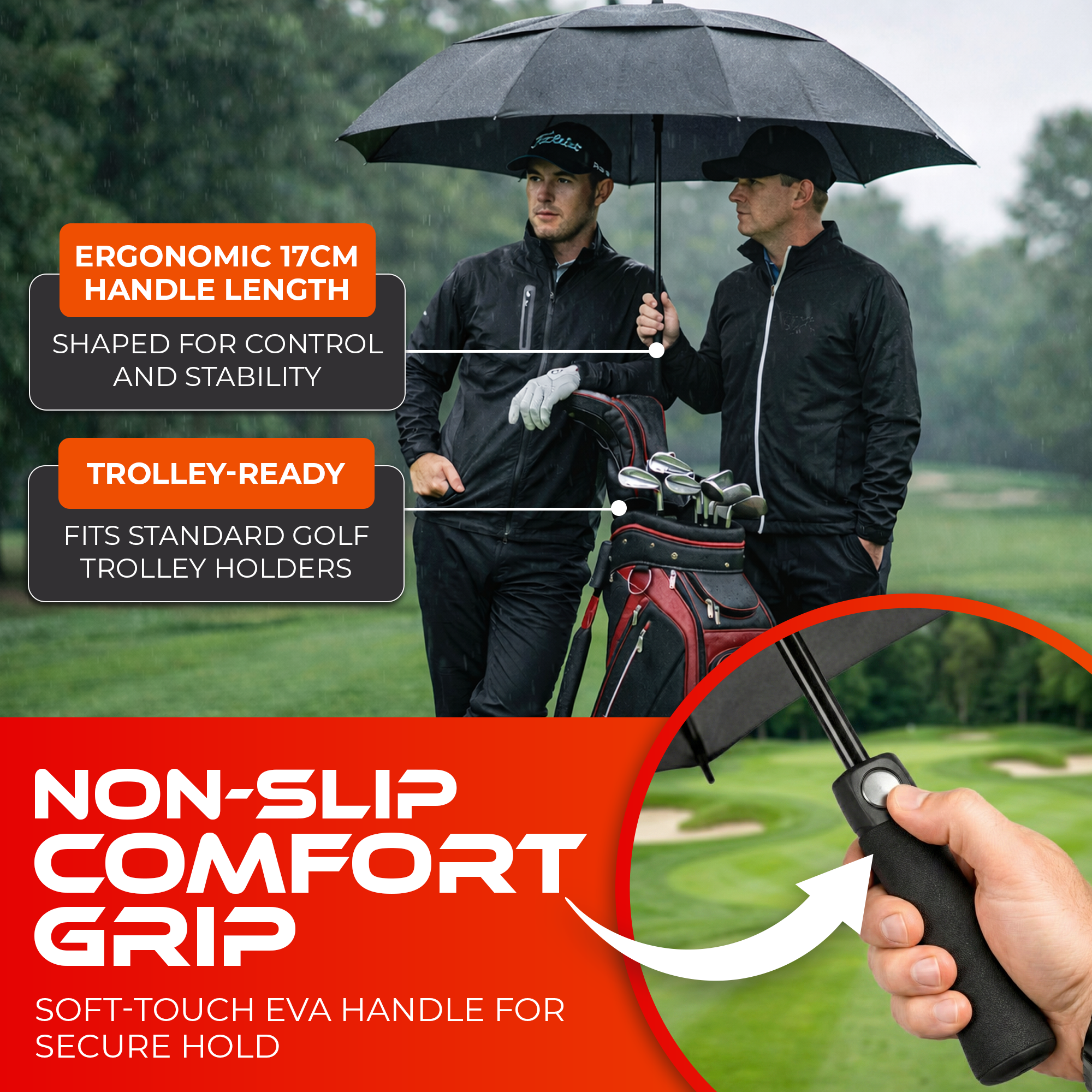 SWIFTEE 60 Inch Golf Umbrella – Windproof Automatic Large Waterproof Umbrella