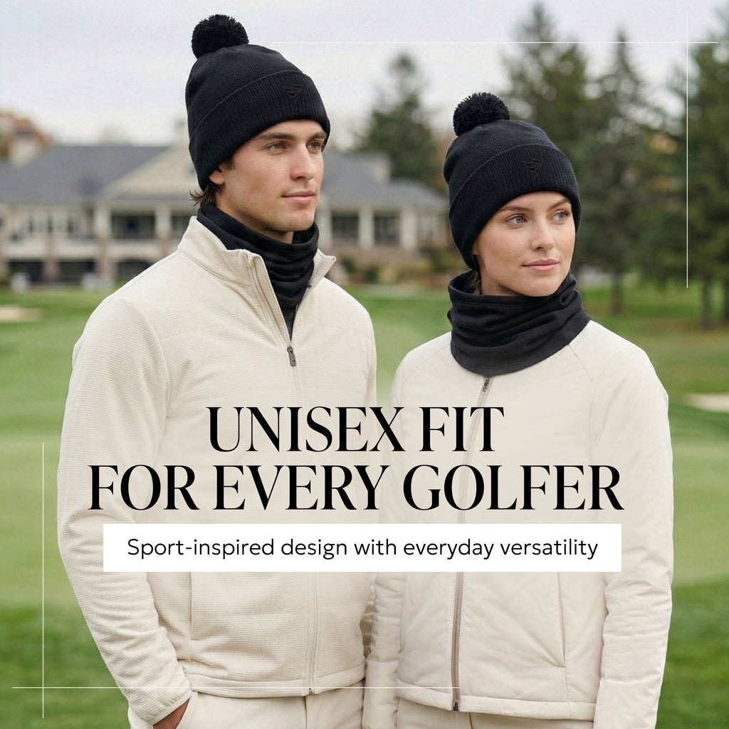 SWIFTEE Golf Pom Pom Beanie Hat & Snood Set – Winter Golf Beanie & Neck Warmer