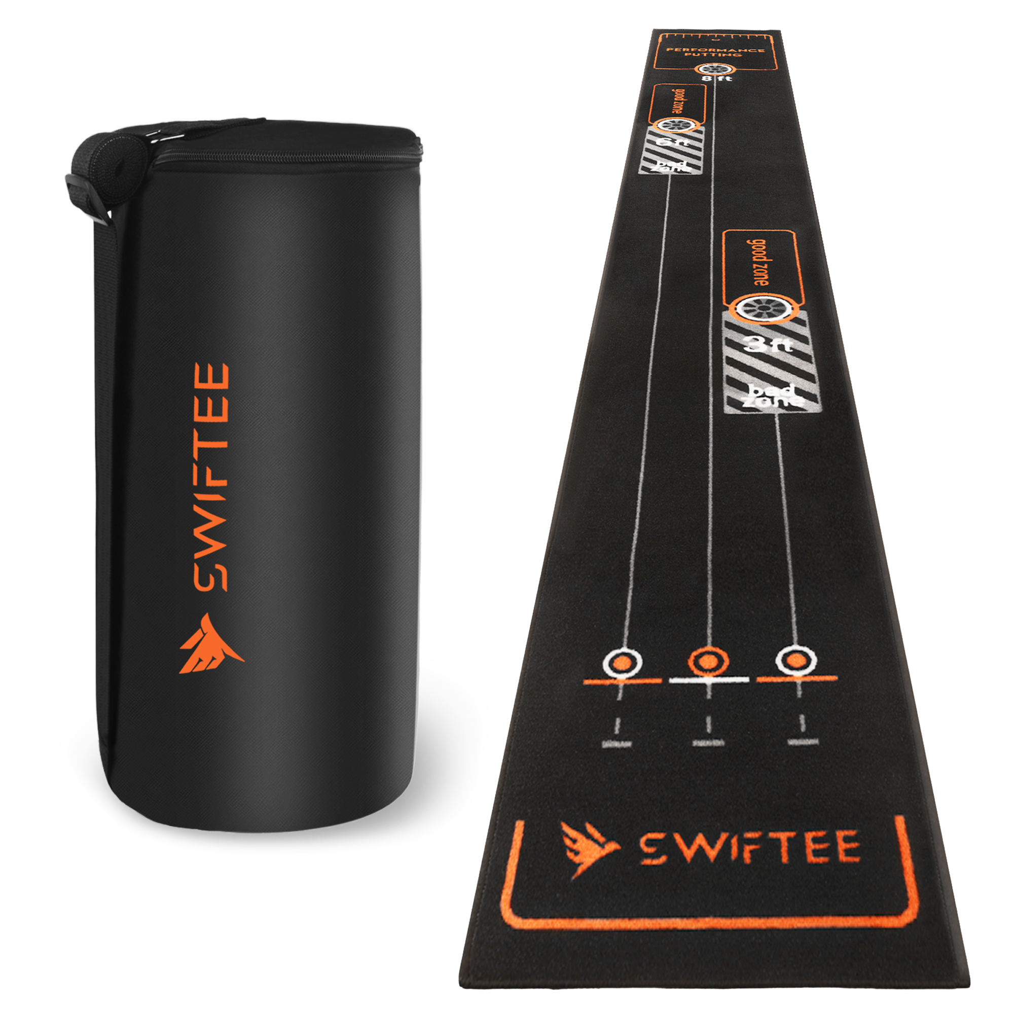 SWIFTEE 3m Golf Putting Mat Straight Line Trainer Distance Target Practice Training Aid