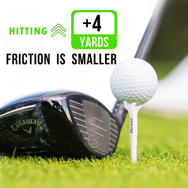 SWIFTEE 5° Degree Premium Golf Tees 80mm – Extra Durable Low-Spin Tees for Longer Distance, Higher Launch & Reduced Slice – 4-Point Support, Precision Angle Design – 10 Pack