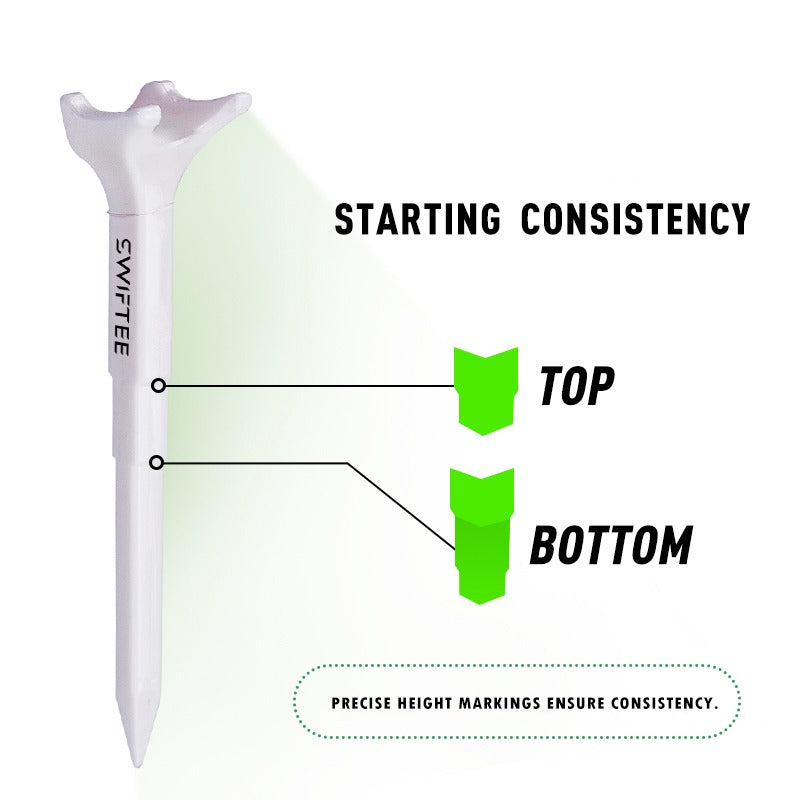 SWIFTEE 5° Degree Premium Golf Tees 80mm – Extra Durable Low-Spin Tees for Longer Distance, Higher Launch & Reduced Slice – 4-Point Support, Precision Angle Design – 10 Pack