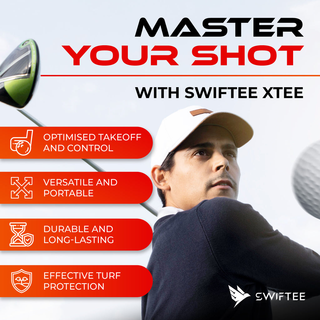 SWIFTEE X-TEE Rocket Launch Winter Golf Mat – Practice Pad with 2 Rubber Tees