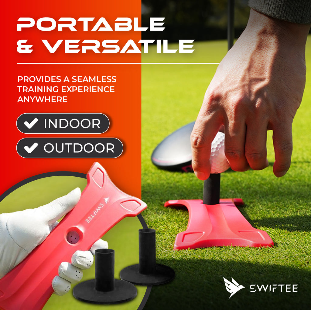 SWIFTEE X-TEE Rocket Launch Winter Golf Mat – Practice Pad with 2 Rubber Tees