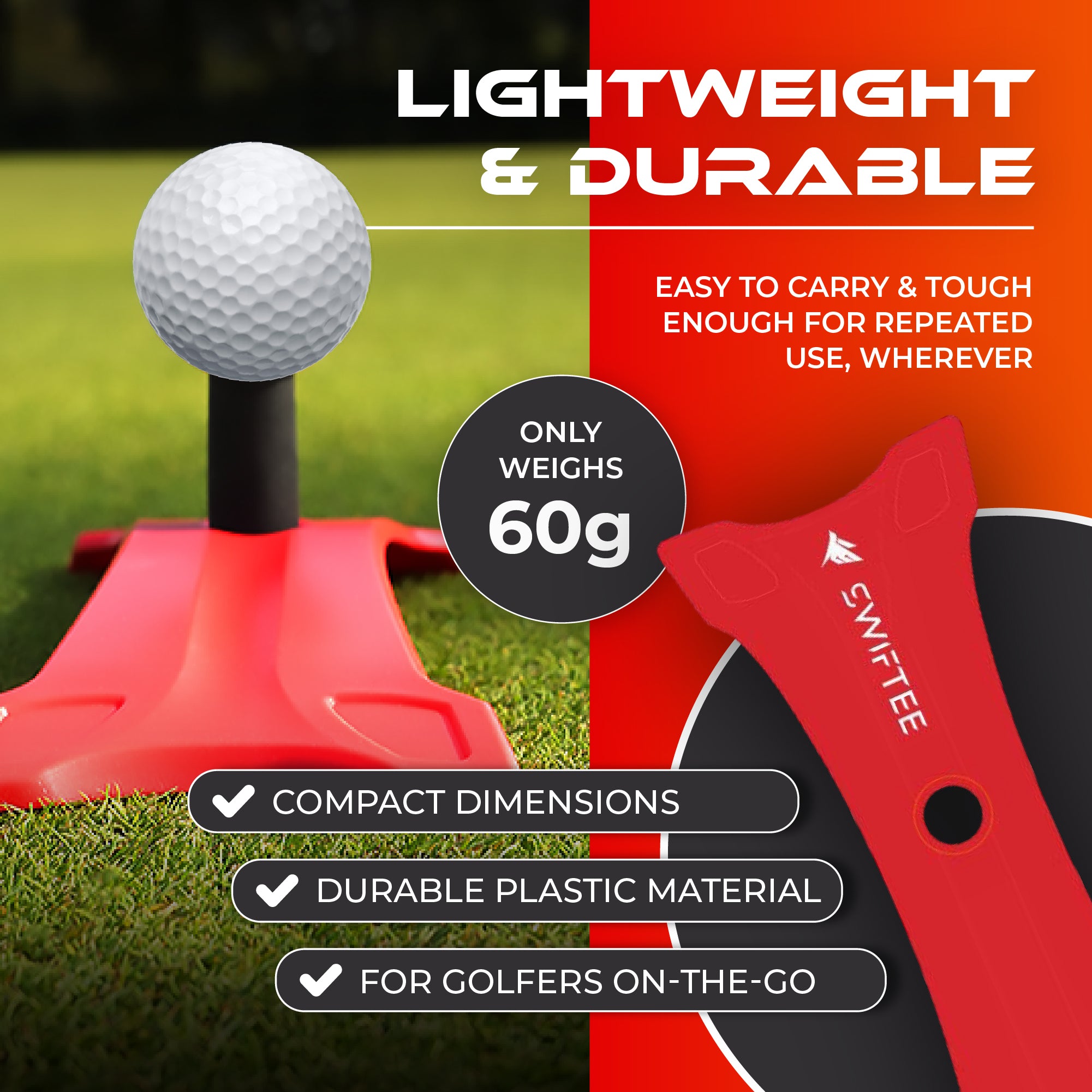 SWIFTEE X-TEE Rocket Launch Mat Pad Winter Rules Golf Plus 2 Rubber Tees